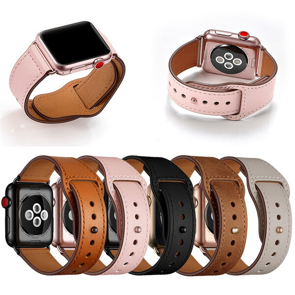 Leather Apple Watch Band Strap for Apple iWatch Series 9 8 7 6 5 4 3 41/45/49mm