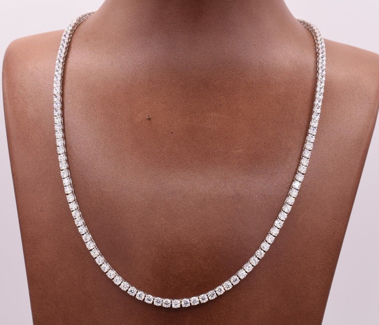 3mm Round Cut CZ Tennis Chain Necklace Real Solid Sterling Silver Anti Tarnish