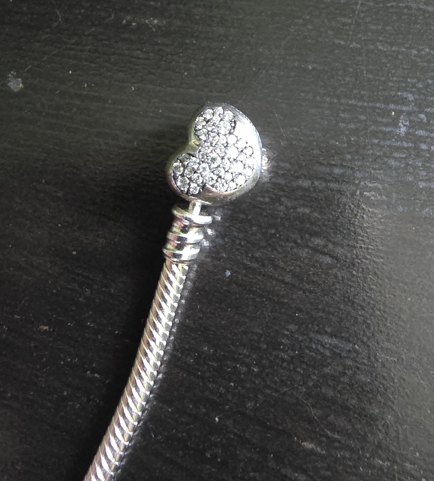17 Cm ” 6.6 Inches ” Pre Owned Authentic Pandora Bracelet With 6 Silver Charms