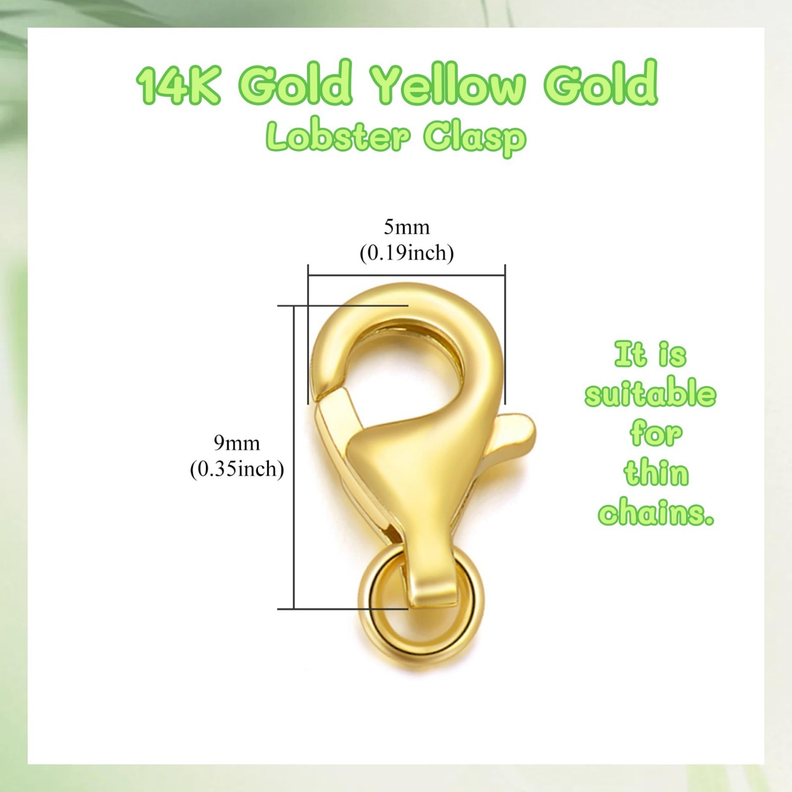 14K Gold Necklace Extender Clasp, Double Lobster Connector for DIY Jewelry Makin
