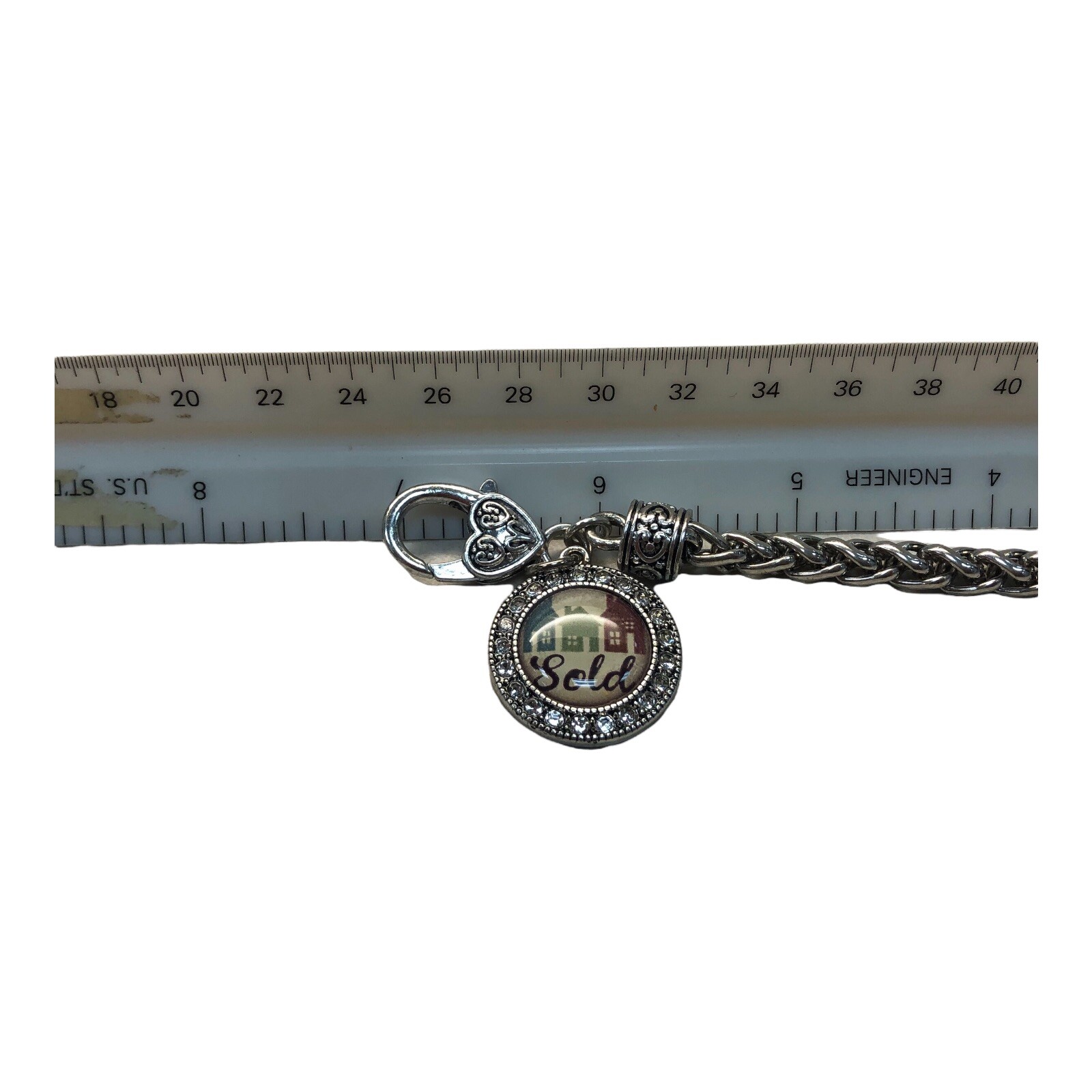 Bracelet Brave New Look Silver Plated Wheat Link Thick Charm Shiny Size 7.5″