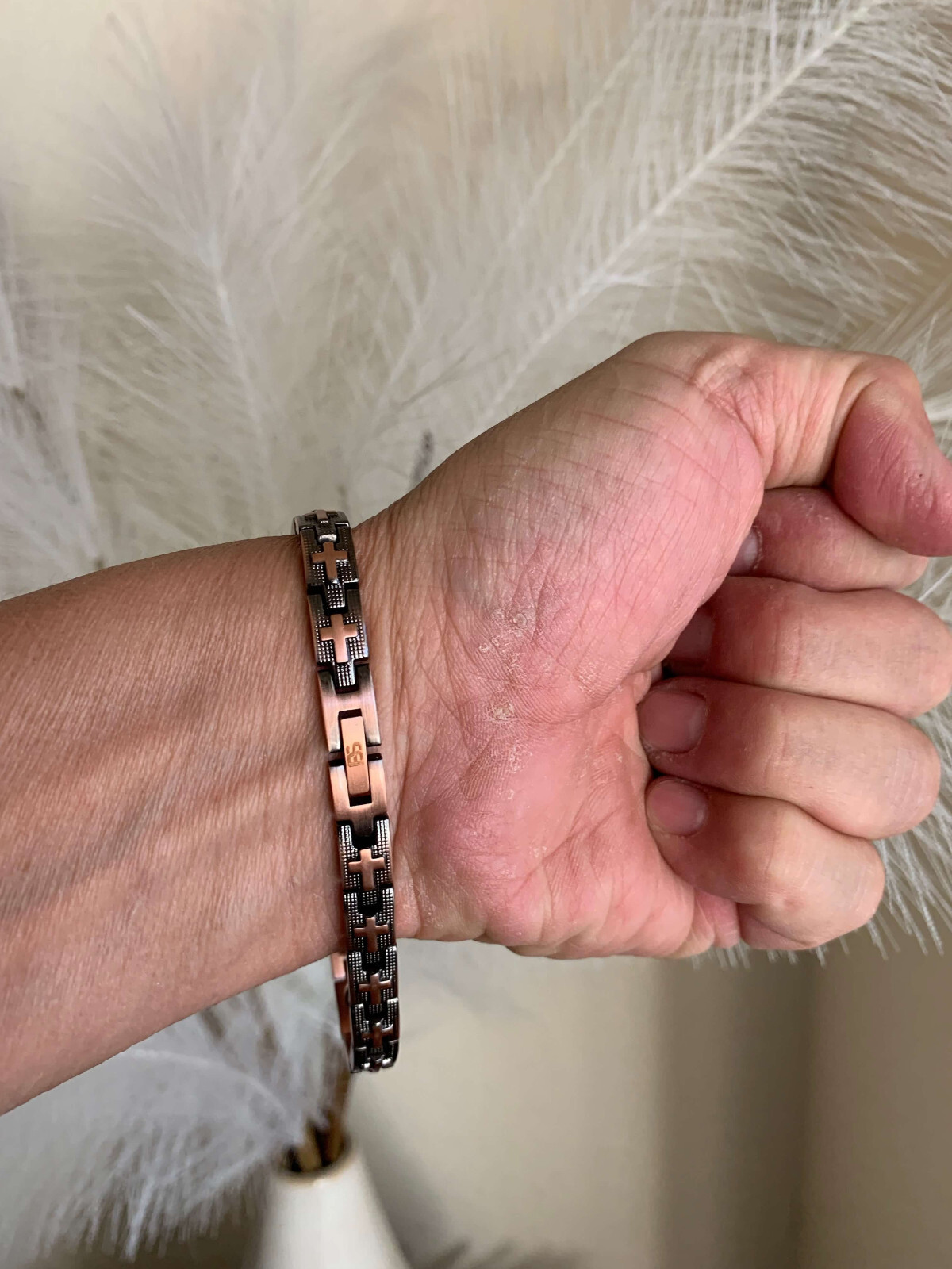 Cross Pure Copper Magnetic Bracelet Women men Arthritis Pain Balance Energy Joy