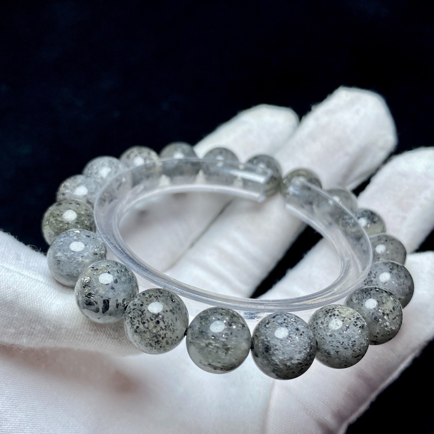 10.8mm Natural Super Seven 7 Black Mica Crystal Quartz Stone Bracelet