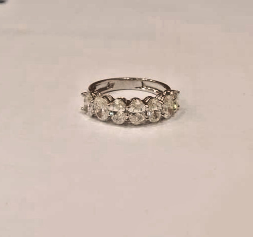 1.50CT Pear Cut Lab Grown Diamond HalfEeternity Band Ring 14k White Gold