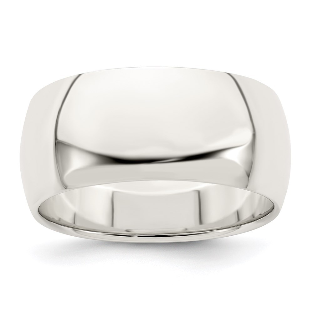 Sterling Silver 9mm Half Round Wedding Band Ring Size 12