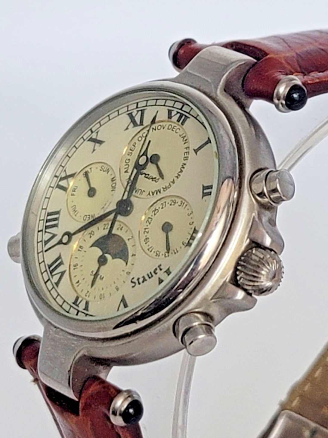 Stauer Men’s Automatic Chronograph Wristwatch 13372 Vintage – Moon Phase SB8