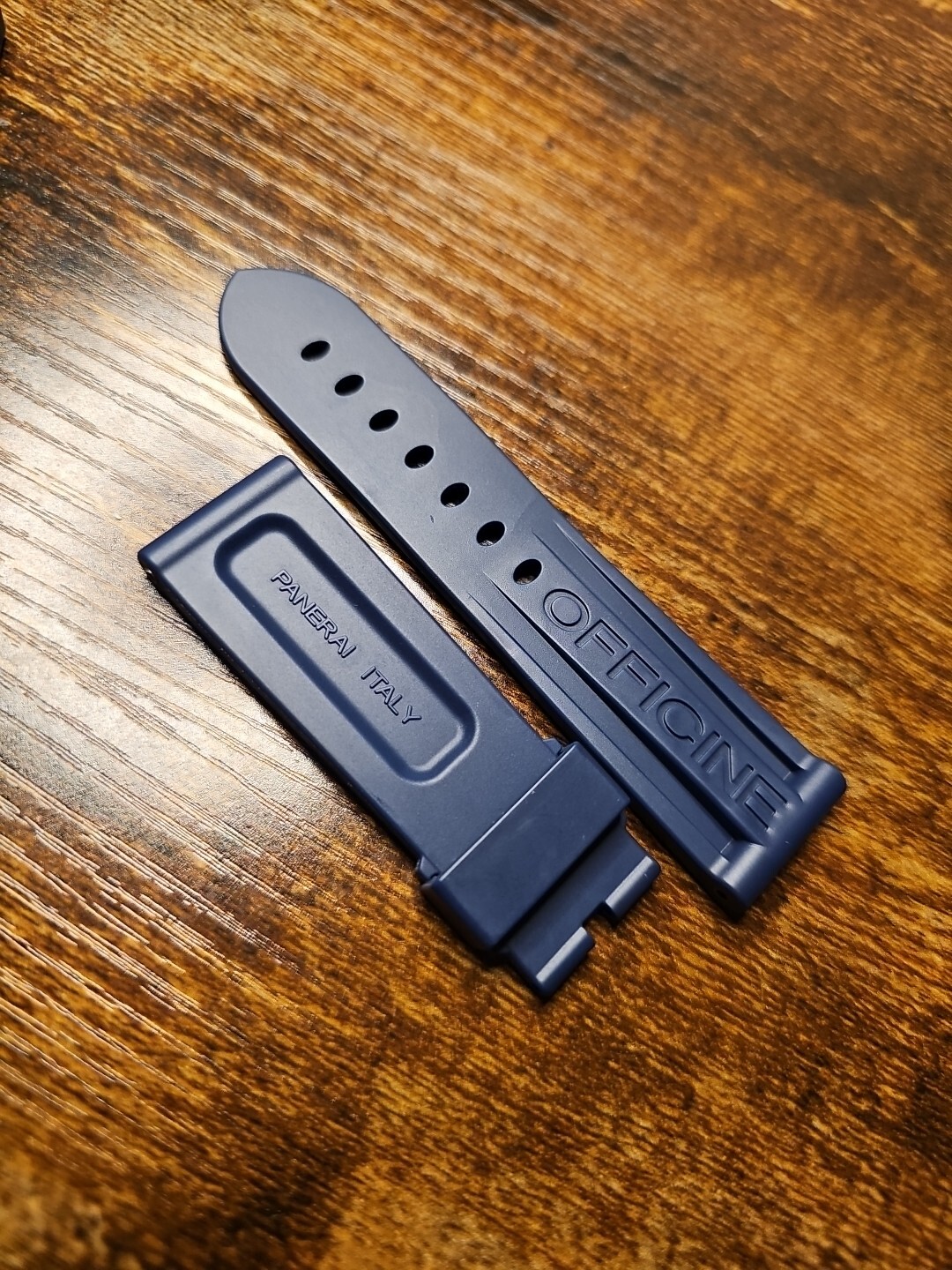 Panerai Watch 24/22mm Dark Blue OEM Rubber Dive Strap for Tang Buckle MXE0HCVT