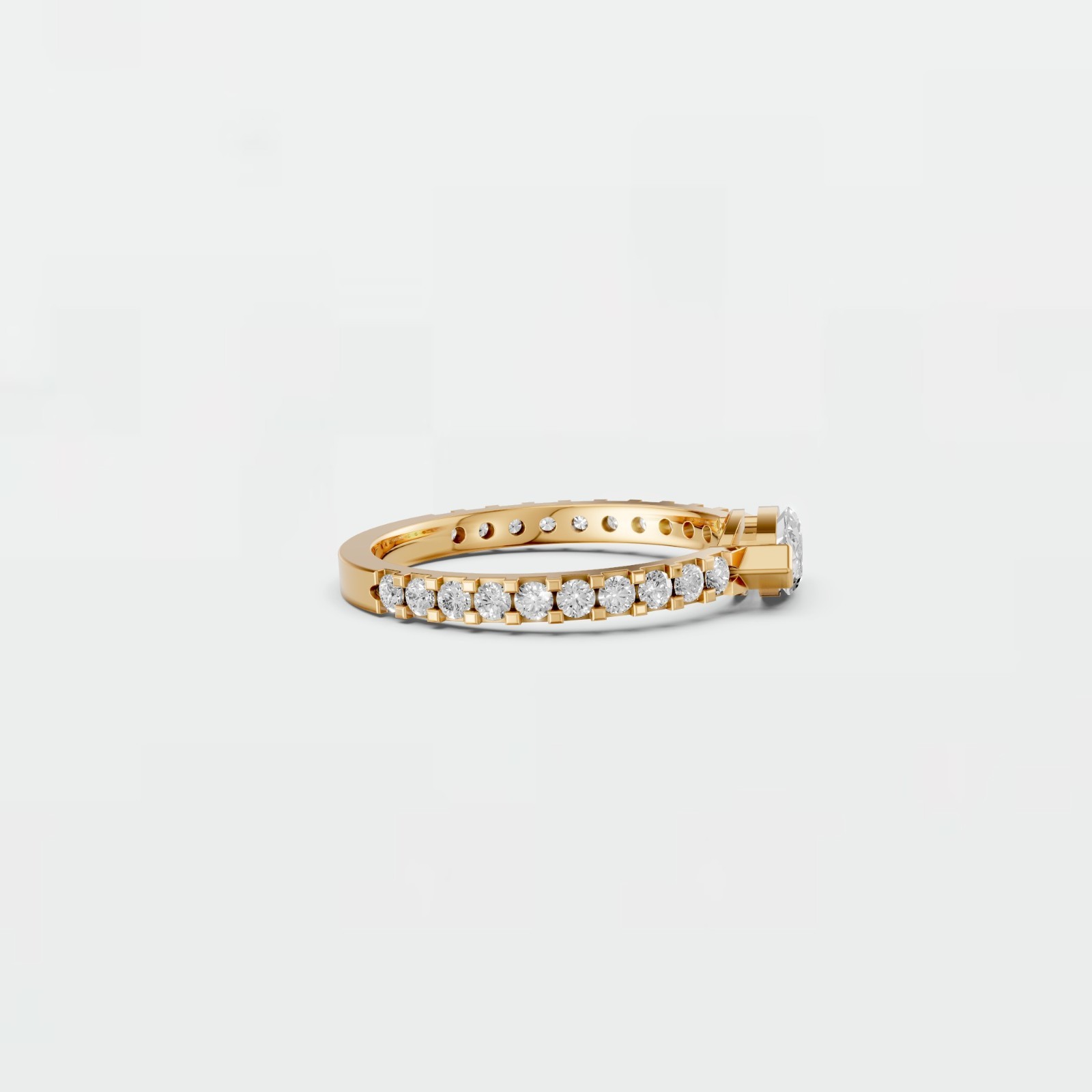 0.82 CTW Marquise Lab Diamond Engagement Ring Hidden Halo Promise Ring
