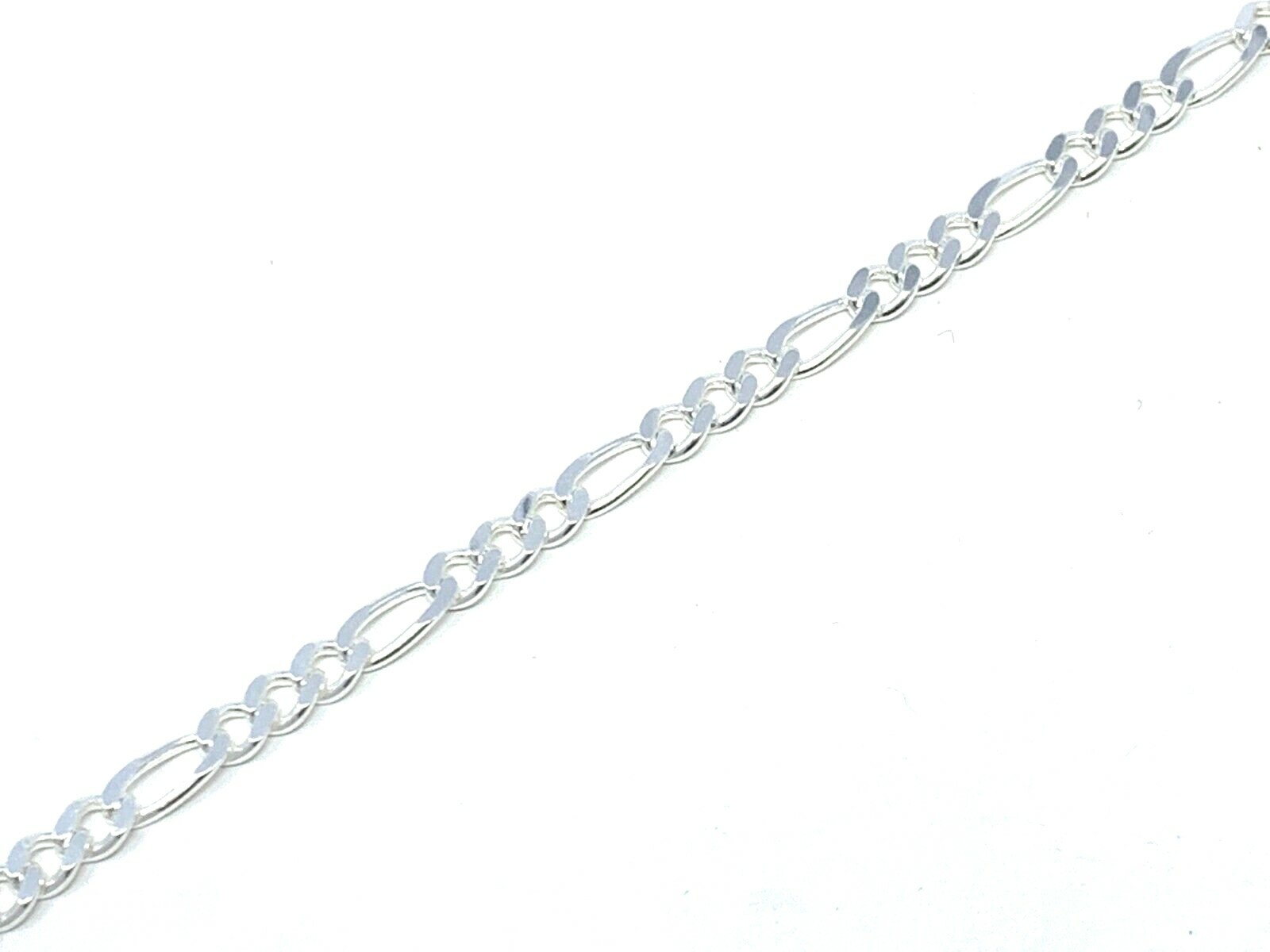 Italian 925 Sterling Silver Figaro Chain Bracelet or Anklet 4mm 7″-10″