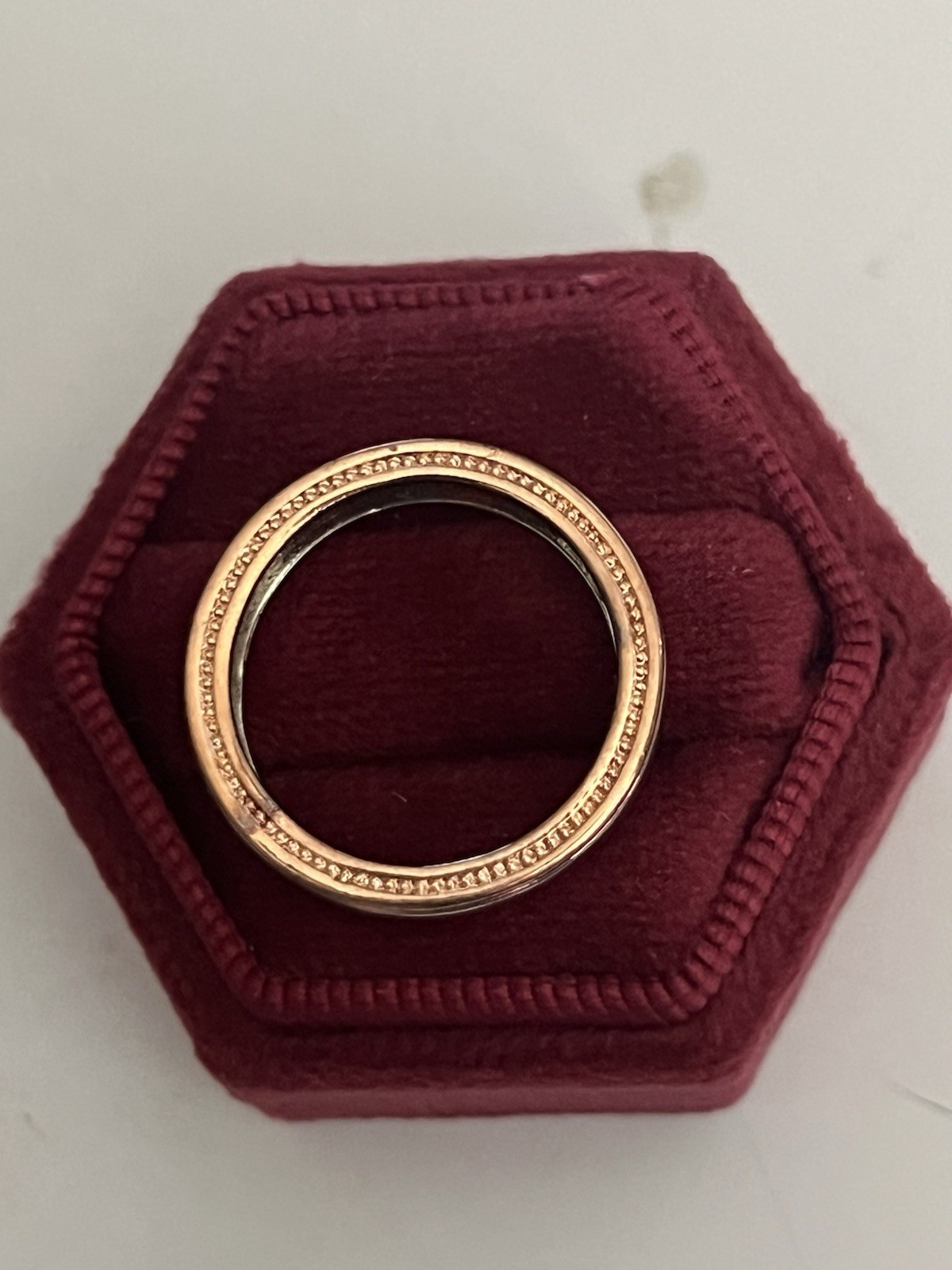 Unisex Luxury Collection Titanium Steel Rose Gold/Silver Inlay 4mm Band Size 9