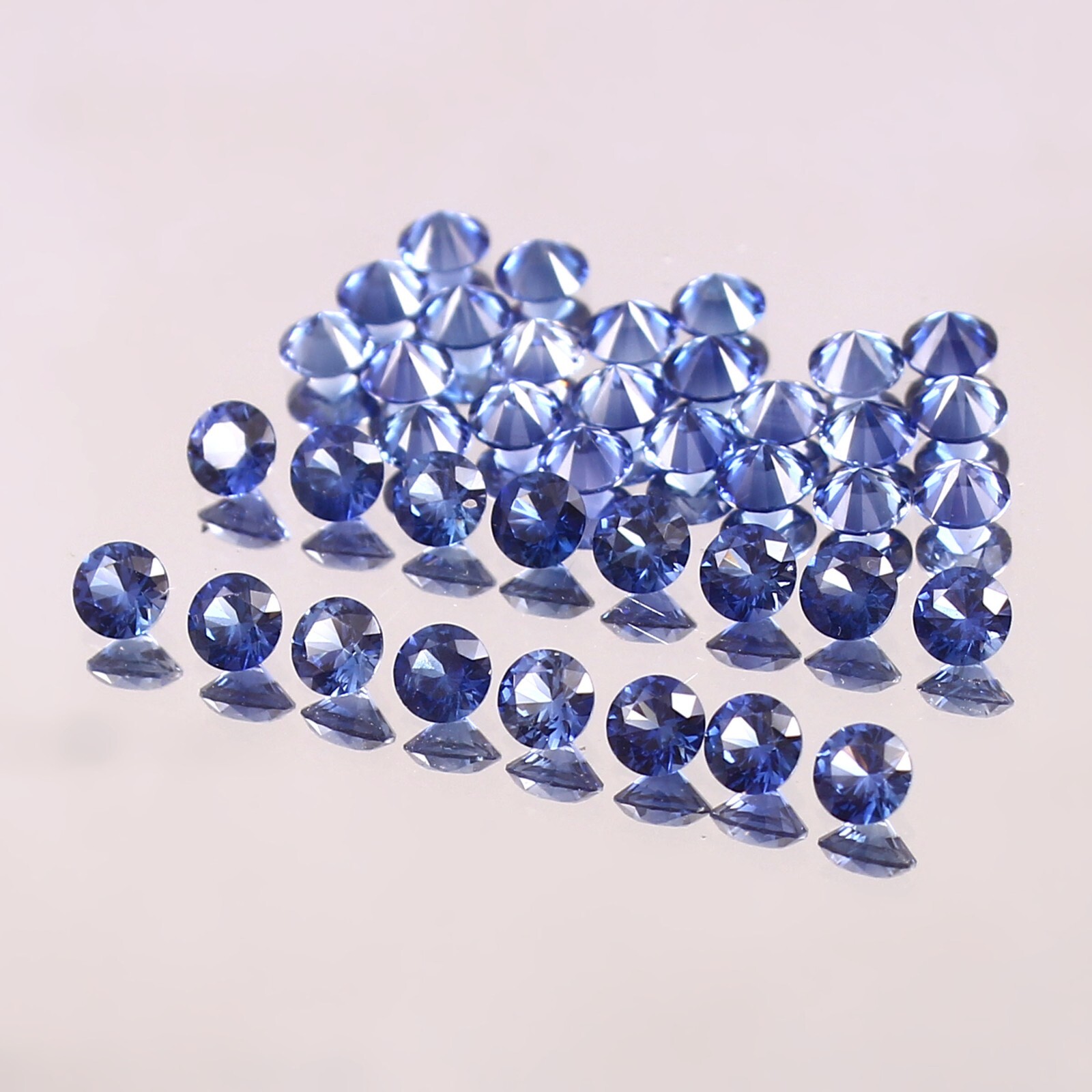 3x3MMNatural Ceylon Royal Blue Sapphire Calibrated Round Loose Cut Gems Lot12Pcs