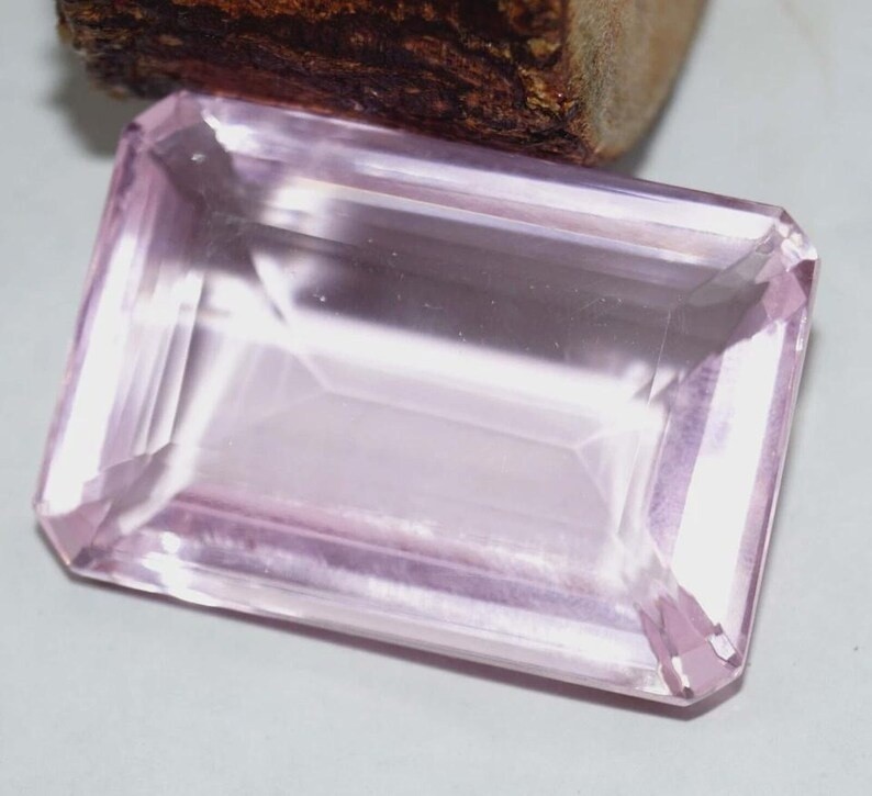 98.65 Ct Natural Pink Topaz Emerald Cut Jewelry Making Loose Gemstone