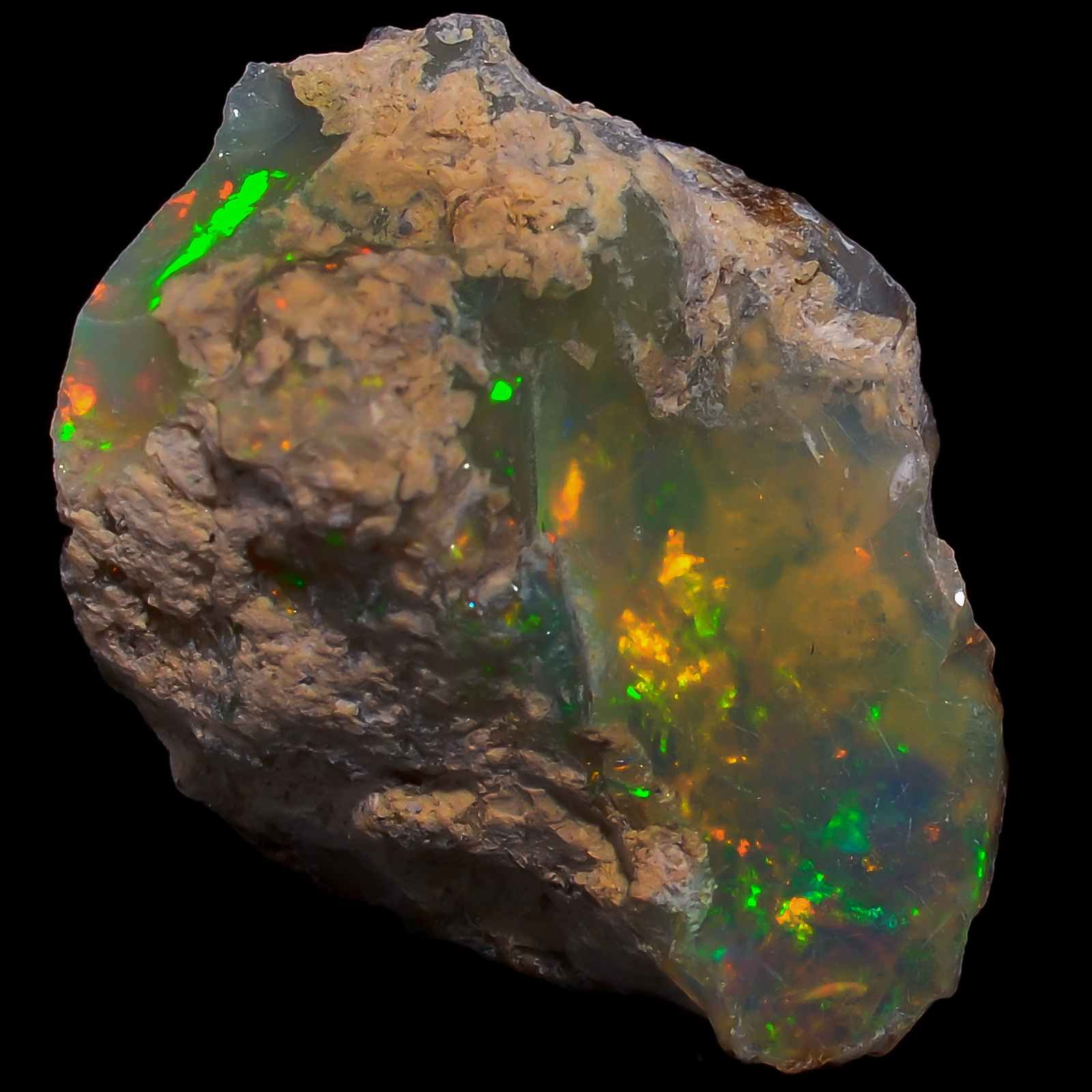 Natural Welo Fire Ethiopian Opal Rough Loose Gemstone 9 Ct. 18X14X10 mm EE-42300