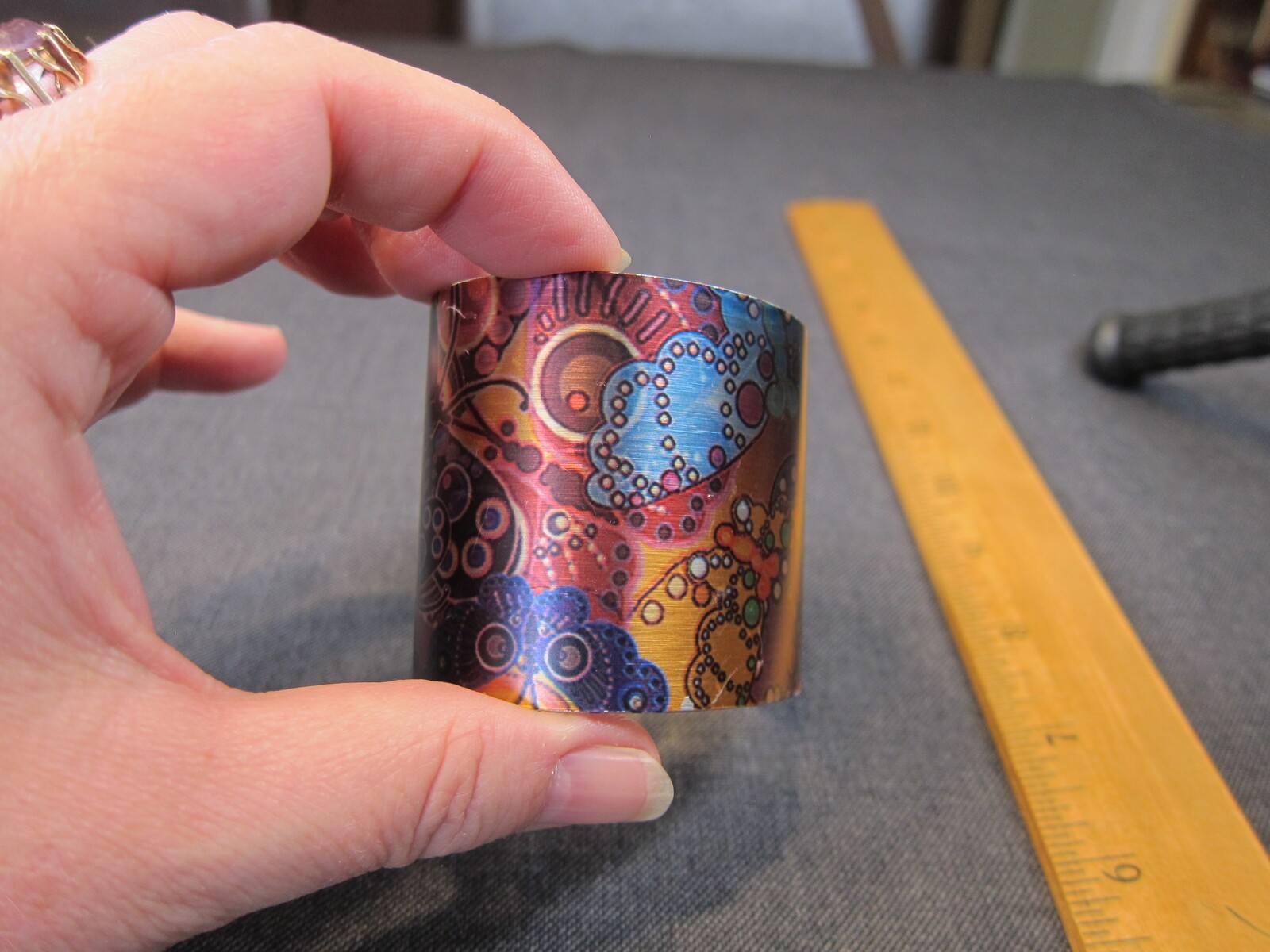 777 Tattooed Steel 38/200 limited edition wide cuff bracelet ‘Butterflies’