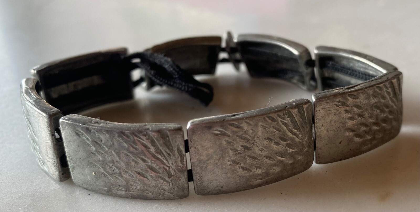 ANNE MARIE CHAGNON Modernist Hammered Pewter Link Bracelet – Canadian Designer