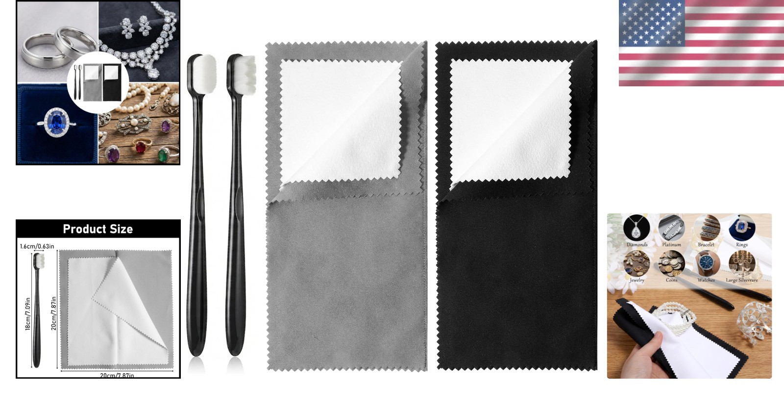 Durable & Reusable Jewelry Cleaning Cloths and Brushes for Optimal Jewelry Care