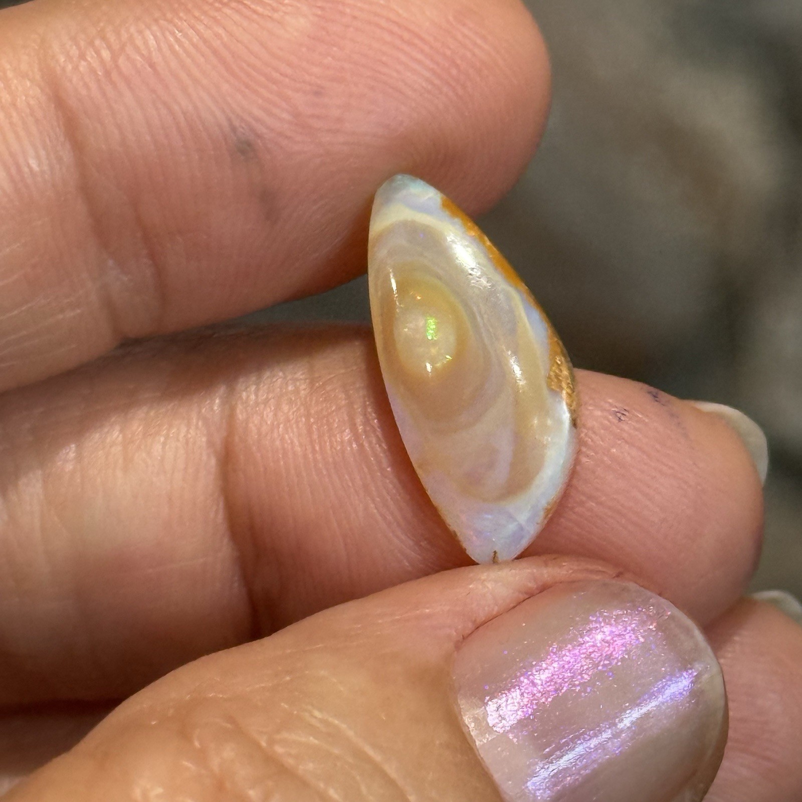 4.15ct 19×8.4x4mm Unique Australian Crystal Pipe Boulder Opal Cabochon Gem