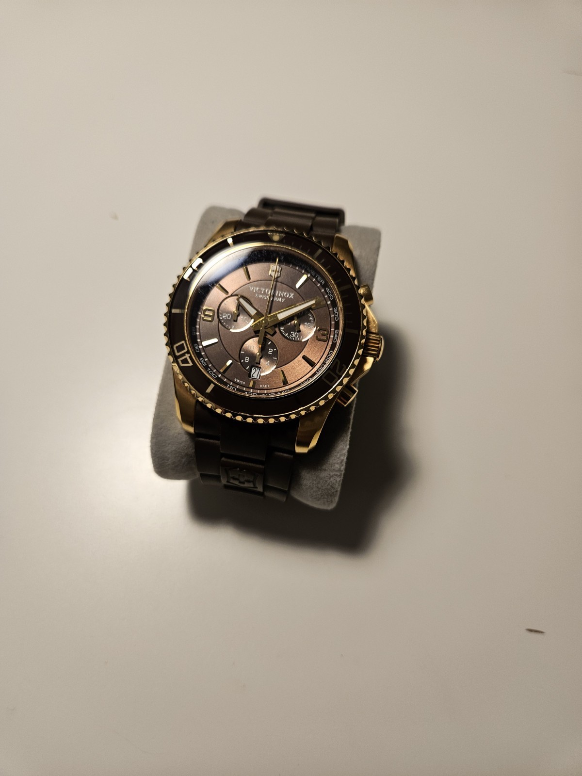 Victorinox Swiss Army Men’s Chronograph Quartz Brown Dial Rubber Strap 100m