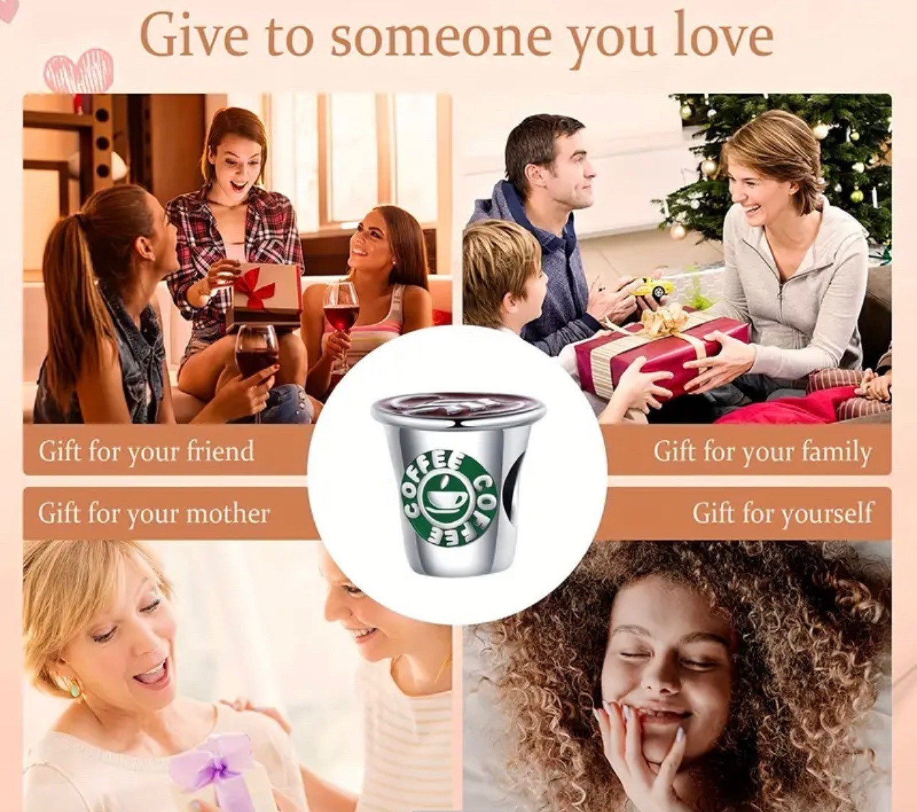 Coffee Cup Charm Bead – Silver Plated Jewelry Gift for Coffee Lovers