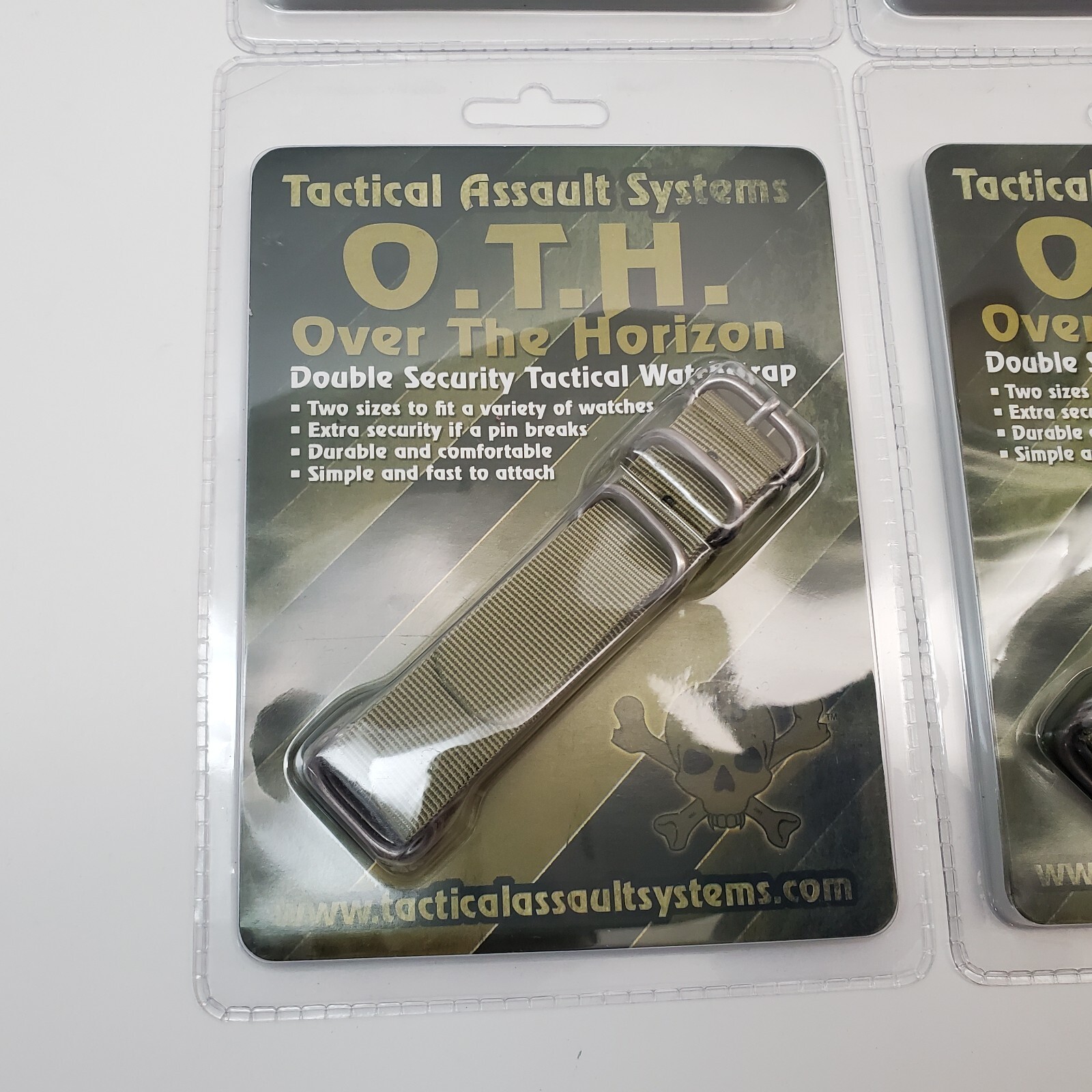 Lot 4x Tactical Assault Systems O.T.H. Over the Horizon Watchstraps Olive/Black