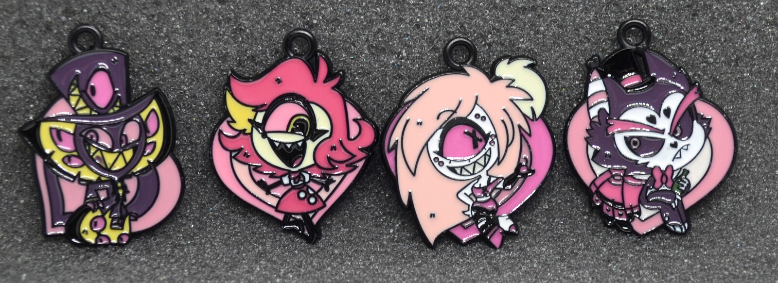 Hazbin Hotel 10pc Enamel Pendant Charm Set Charlie Alastor Angel Dust Niffty