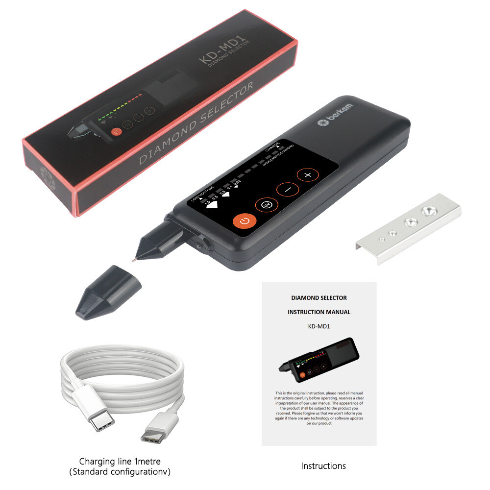 Rechargeable Diamond Tester Pen, Professional High Accuracy Jewelry Black pdEc