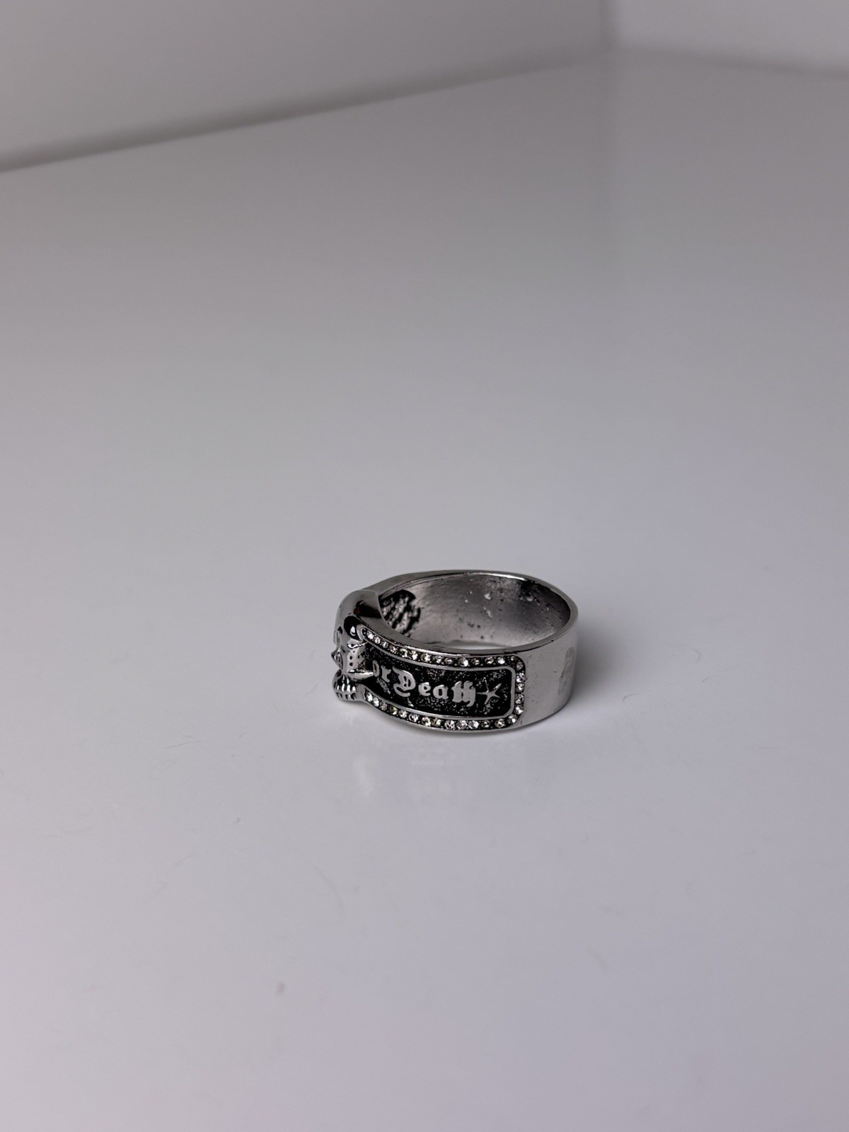 Men’s Silver Skull Ring 925 Sterling Silver Liberation Freedom Or Death Size 13
