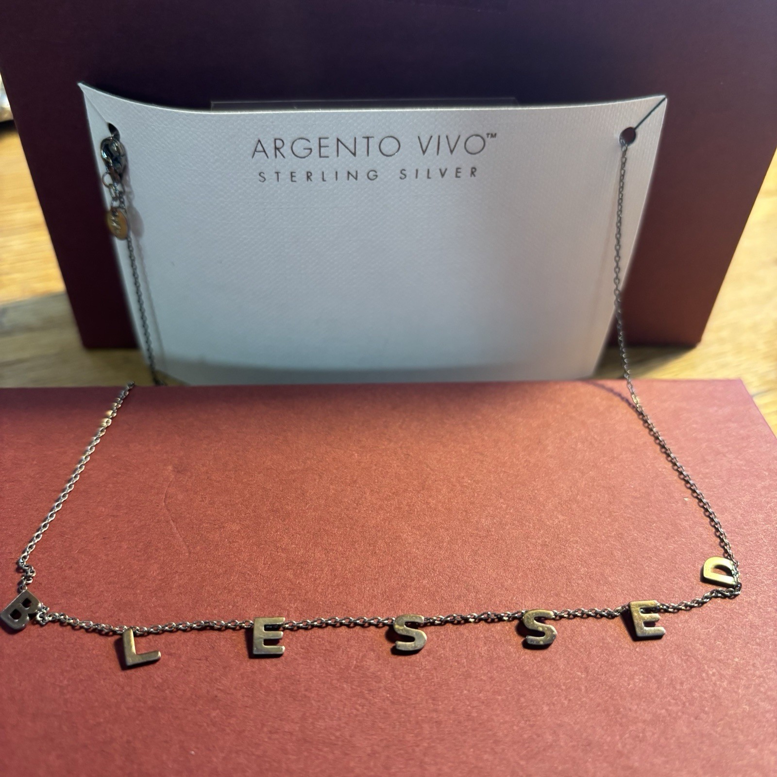 Argento Vivo Women’s Sterling Silver 925 Necklace Blessed Charm 17.5” Chain