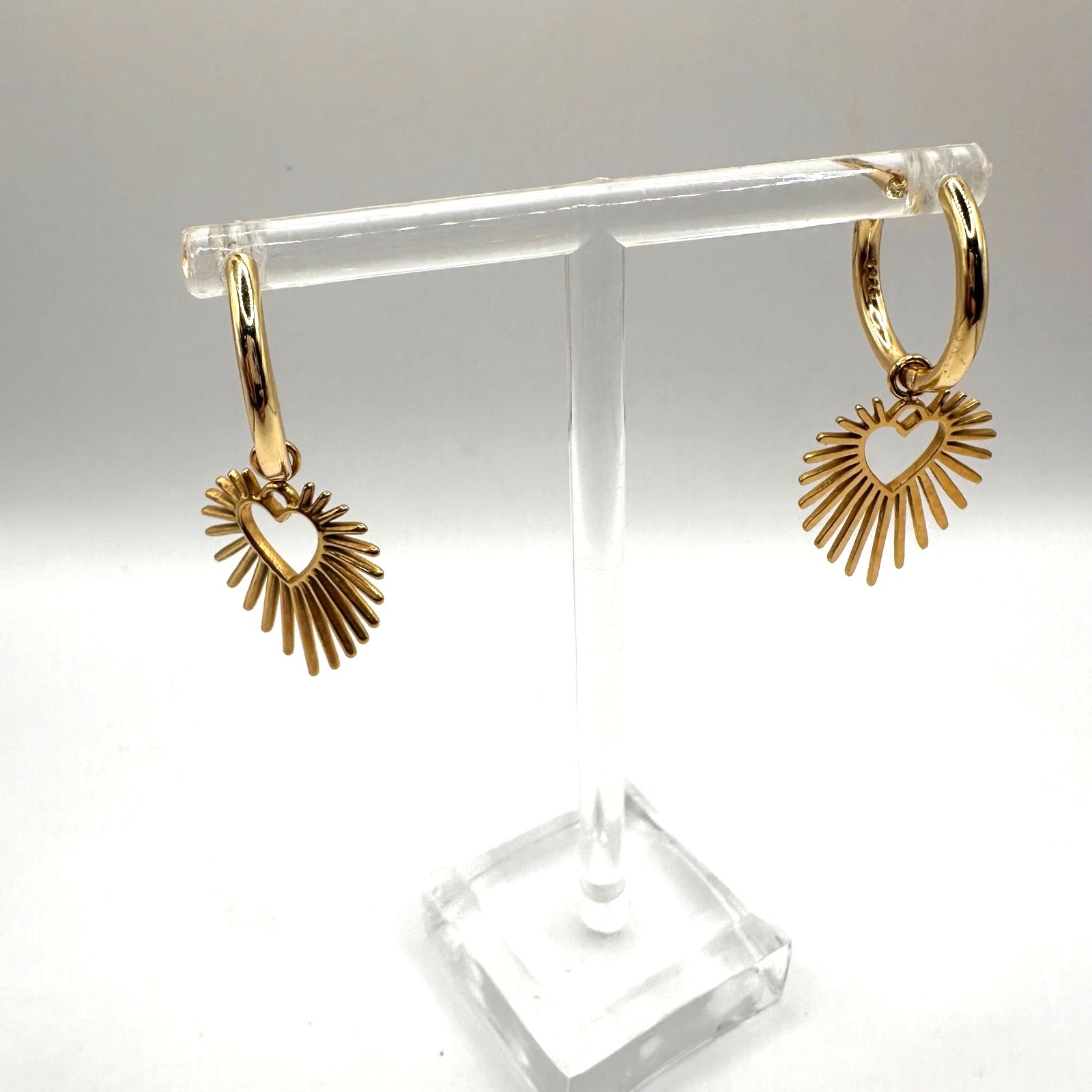Gold Vermeil Heart Hoop S 925 Dagle Earring Abstract Contemporary Jewelry