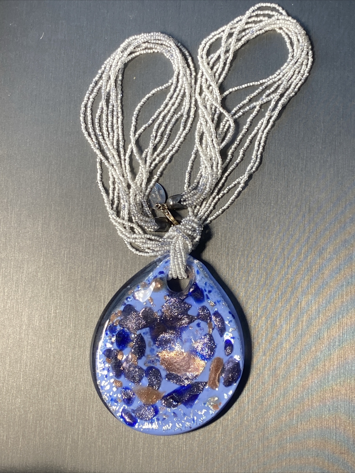 Murano Art Glass Vintage Pendant Necklace Estate Fine Jewelry Pre-Owned