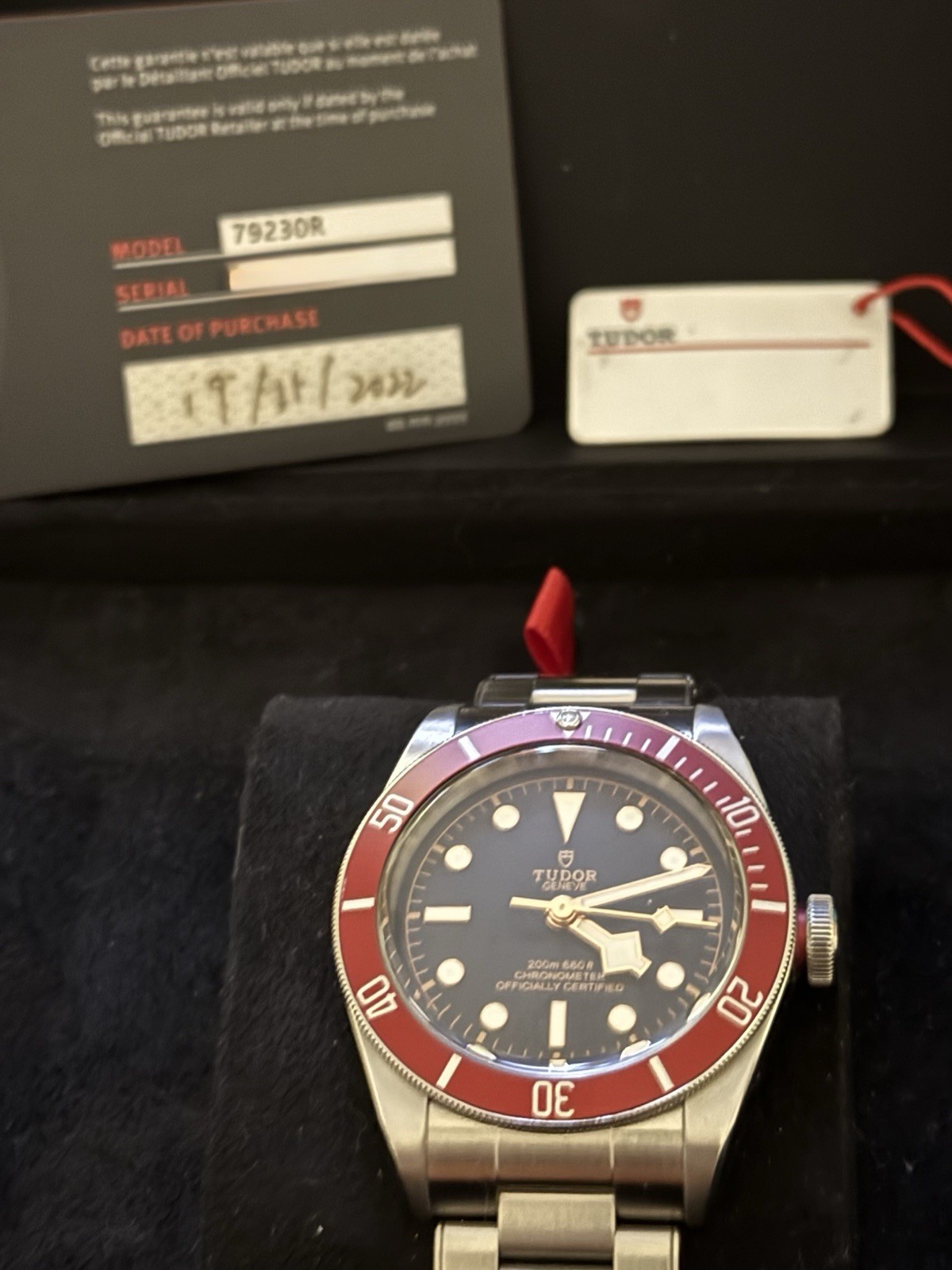 TUDOR Black Bay Red Bezel Black Dial 41mm Auto 200m Chronometer Box/Papers
