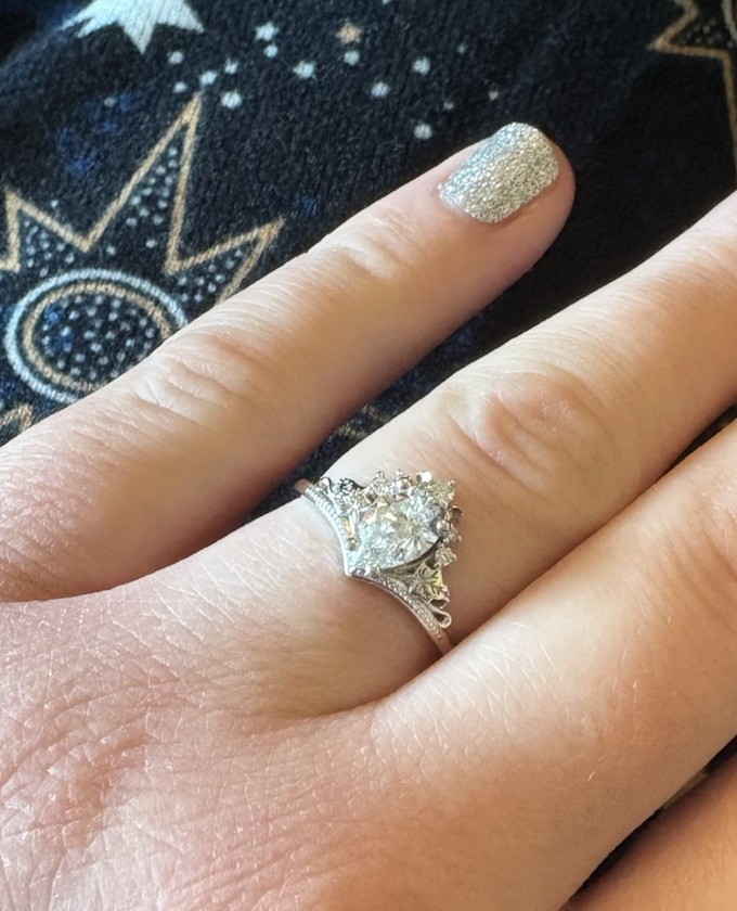 Eden Garden Lab Grown Simulated Bridal Set Ariadne Pear Cut 1 ct., Size 8.75