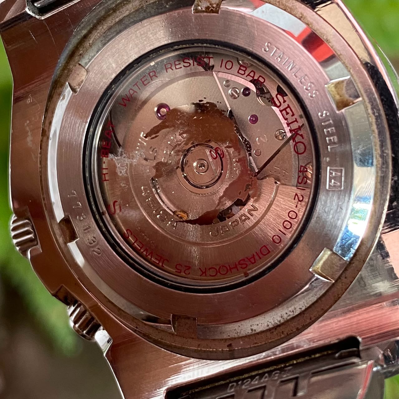 Rare Seiko SUS SCFF007 GMT Red Dial Automatic Hi-Beat Date Vintage Watch Men