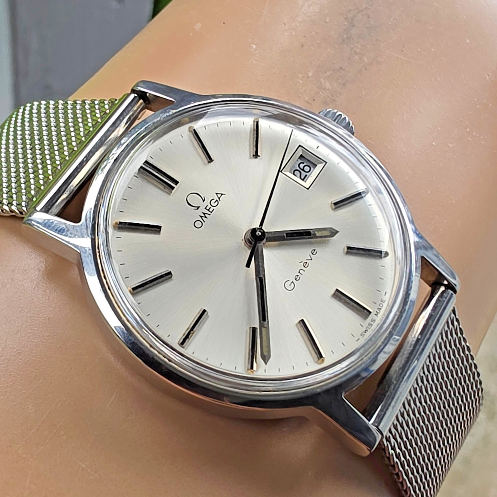 Vintage OMEGA Geneve men’s manual wind watch Ref:136.0098 Date swiss 1972