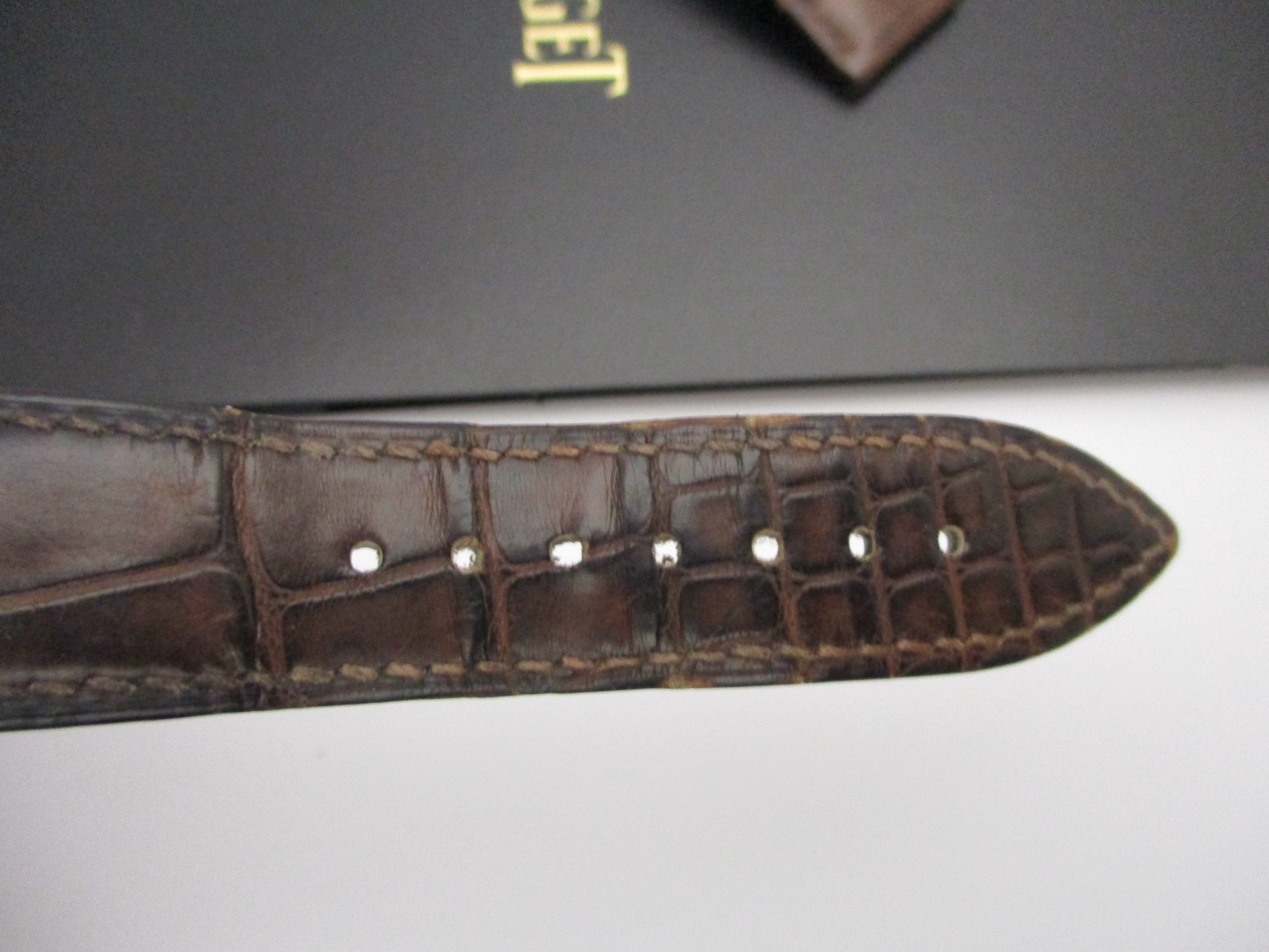PIAGET 21mm x 18mm Brown Reptilian Leather Watch Band Straps 115mm & 85mm Long