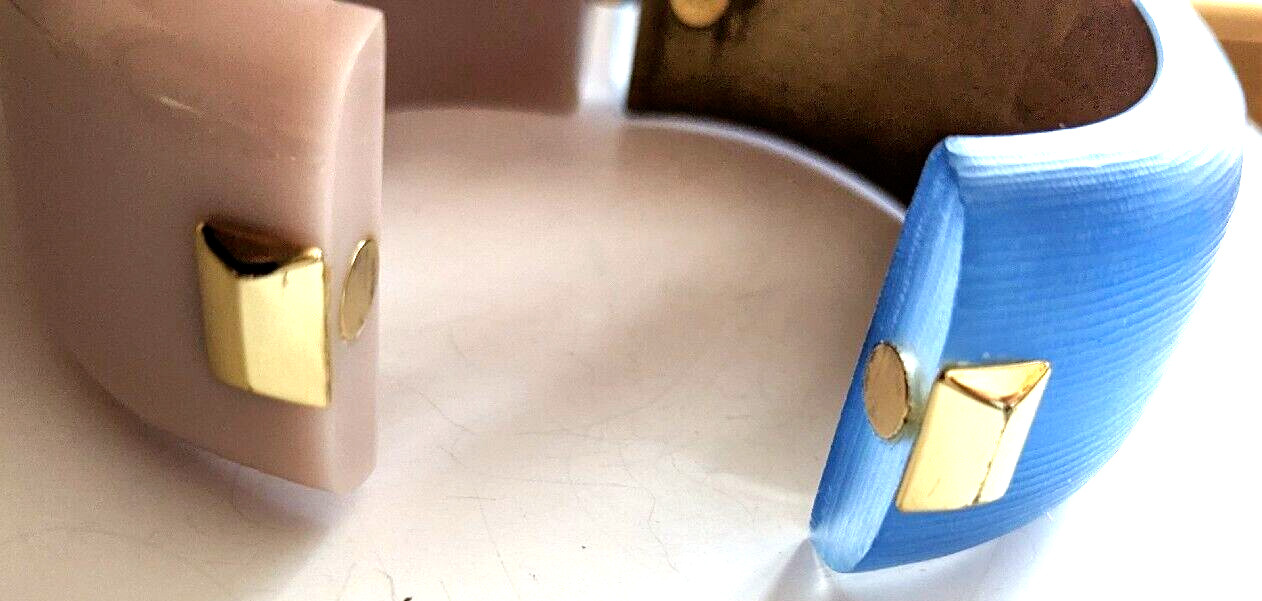 ALEXIS BITTAR Blue/Beige Cuff Bracelet