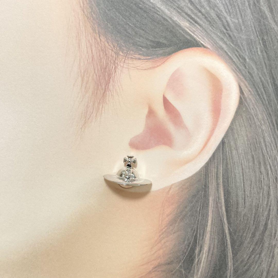 Vivienne Westwood Earrings Pierce Solid Orb Silver 1.8cm w/drawstring [E2658