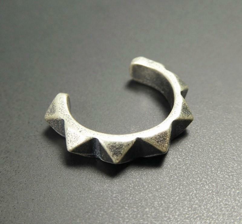 SINGLE SIDE Sterling Silver Studded Earring Ear Cuff Climber Non Piercing Punk