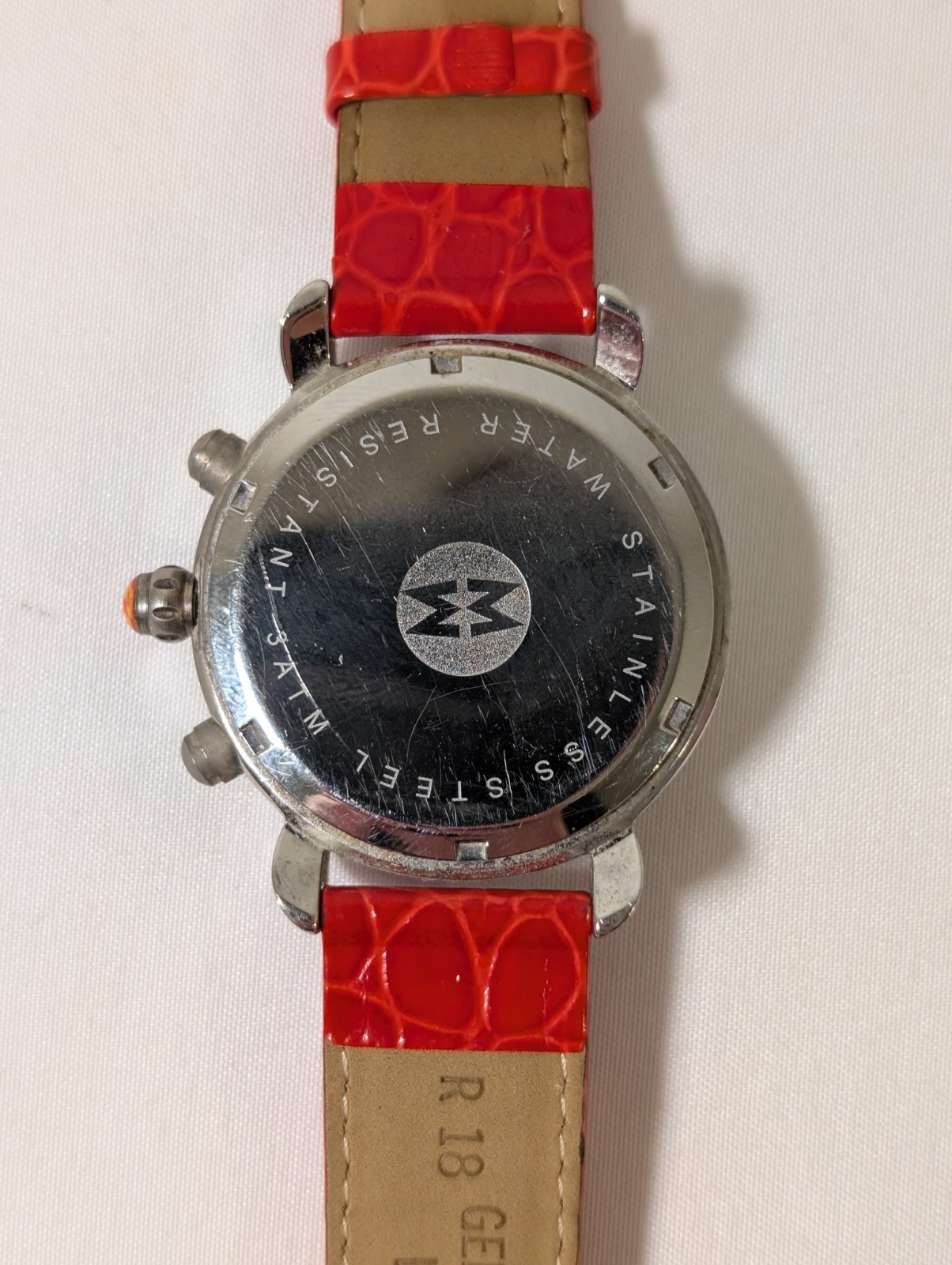 MICHELE CSX Diamond Chronograph Mother of Pearl Watch Red Leather Swiss