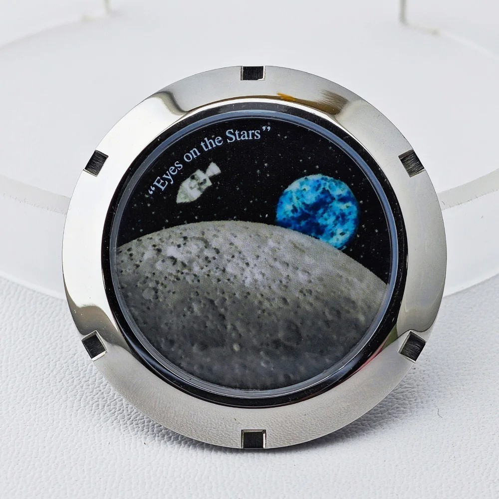 37mm Detachable Watch Case Back Cover Moon Pattern For VK63 Stainless Steel Part