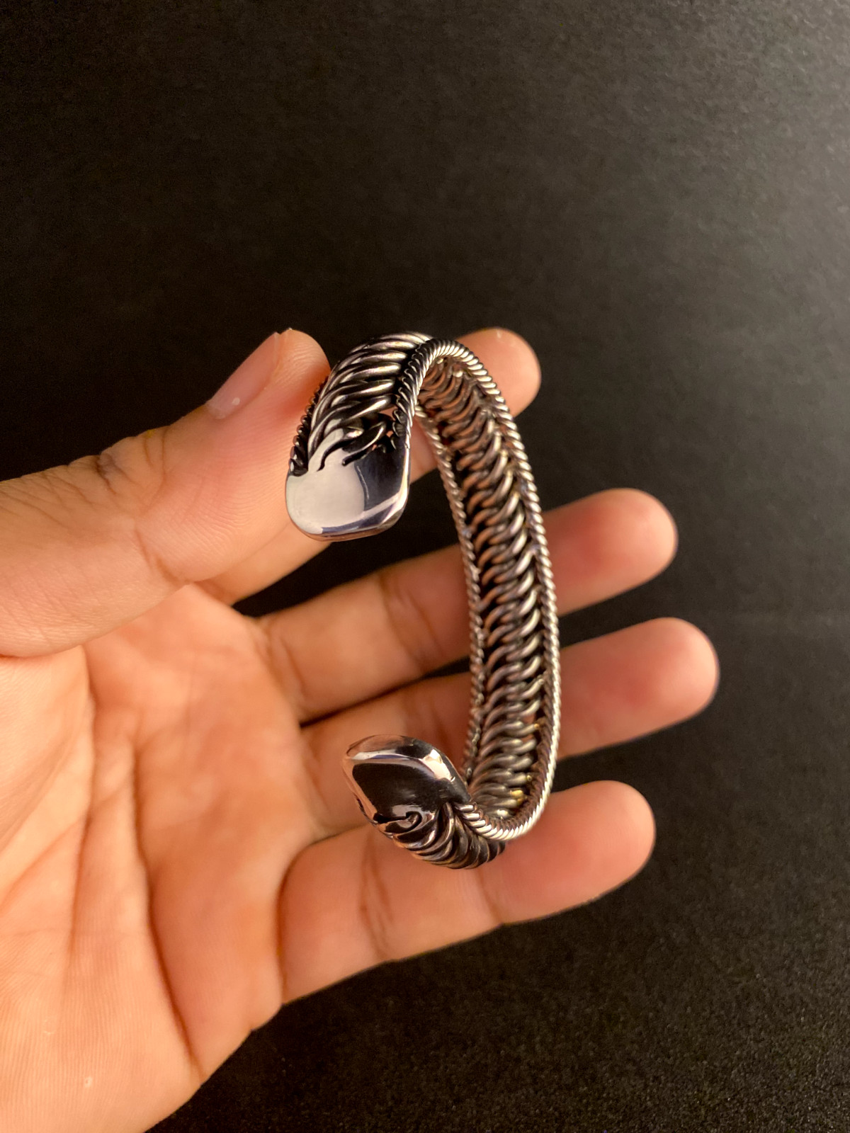 Bracelets Bangle Handmade Stainless Steel welding wire Silver Color #38