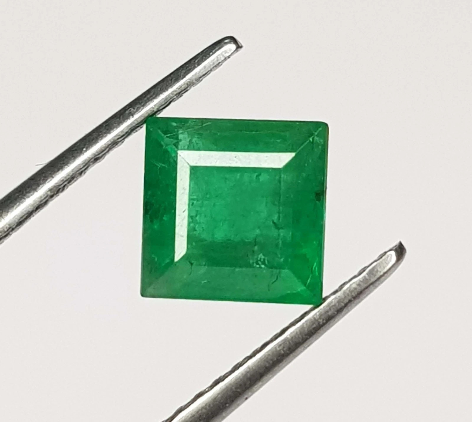 Natural 6.60+ Ct Zambian Green Emerald GIE Certified Princess Cut Loose Gemstone