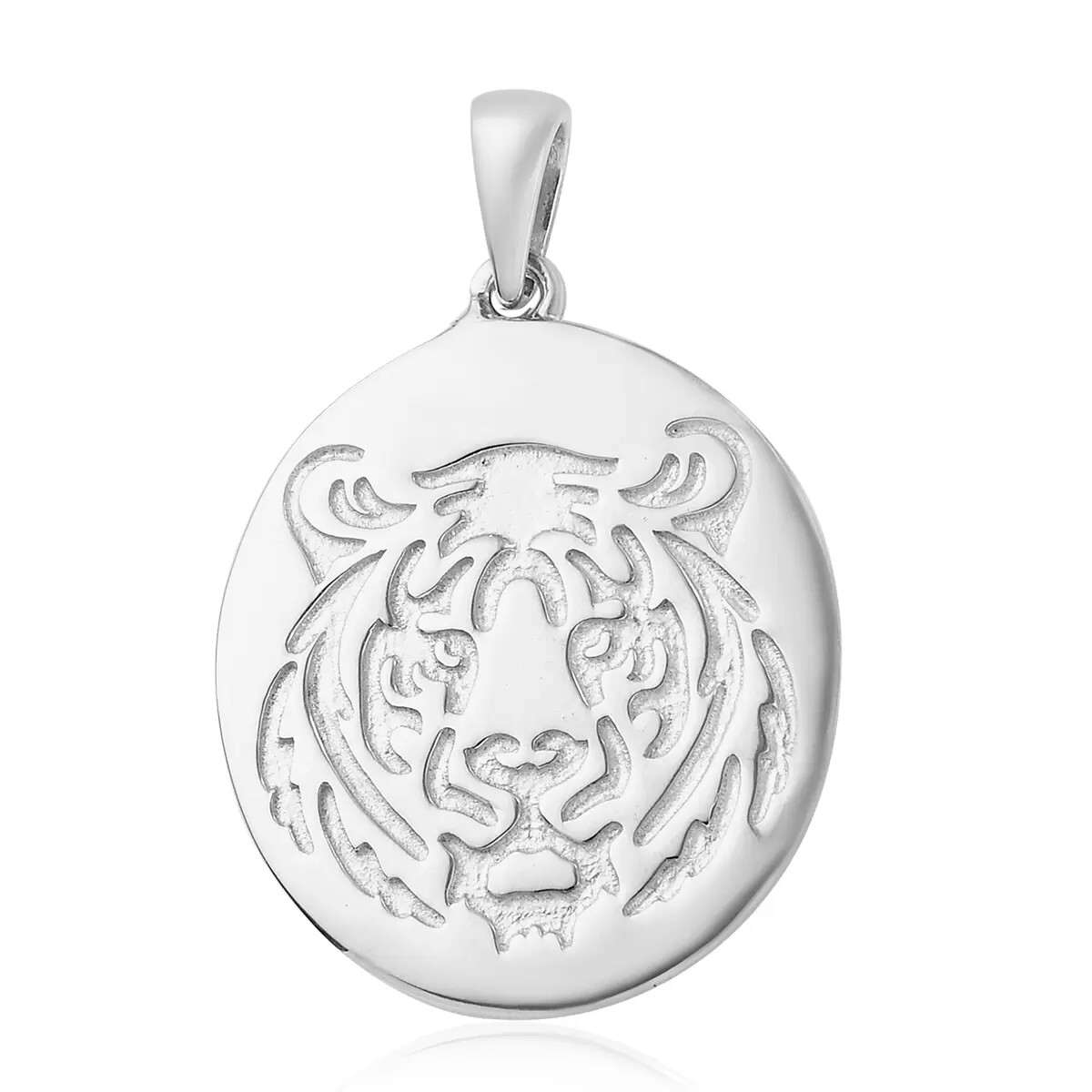 Gorgeous Lions Face Pendant Platinum Plated 7.10 Grams