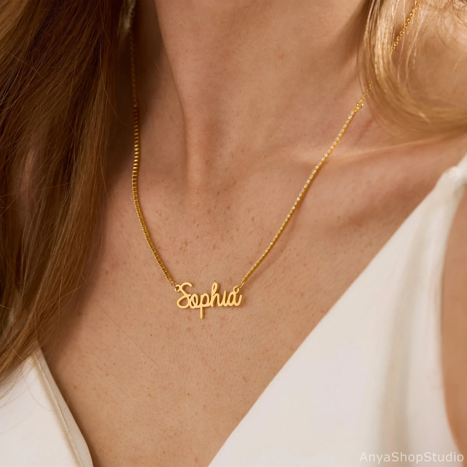 Stunning Personalized Initial Name Pendant For Women’s 14k Yellow Gold Plated