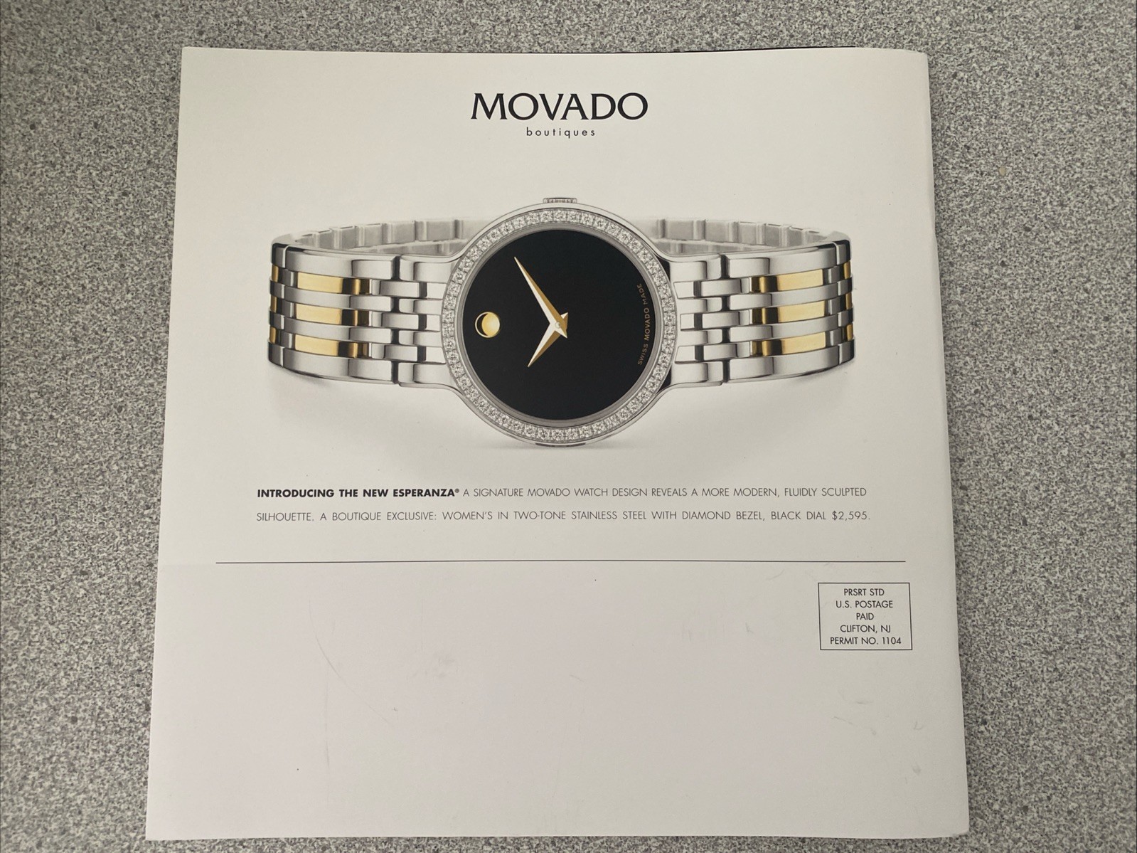 Spring 2008 8.5×8,5” Square Movado Catalog 30pgs New Origami Esperanza in ExCond