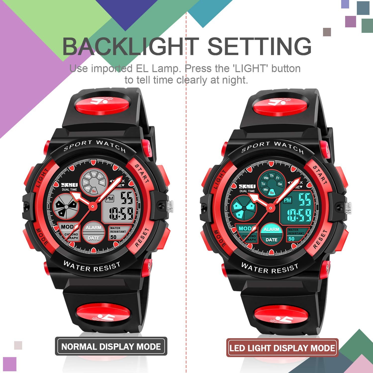 Waterproof LED Multi-Function Kids Watch – Perfect Gift for Boys & Girls