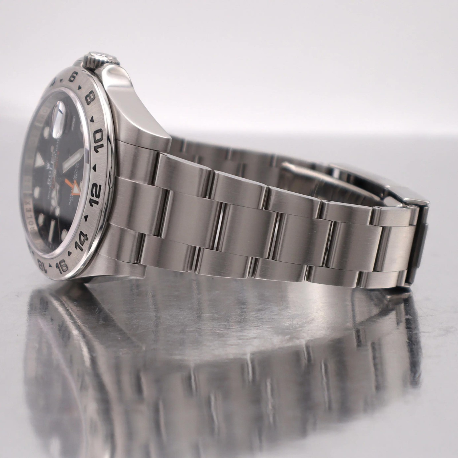 Rolex Explorer II Steel GMT Orange Hand Black Dial Automatic Watch 216570
