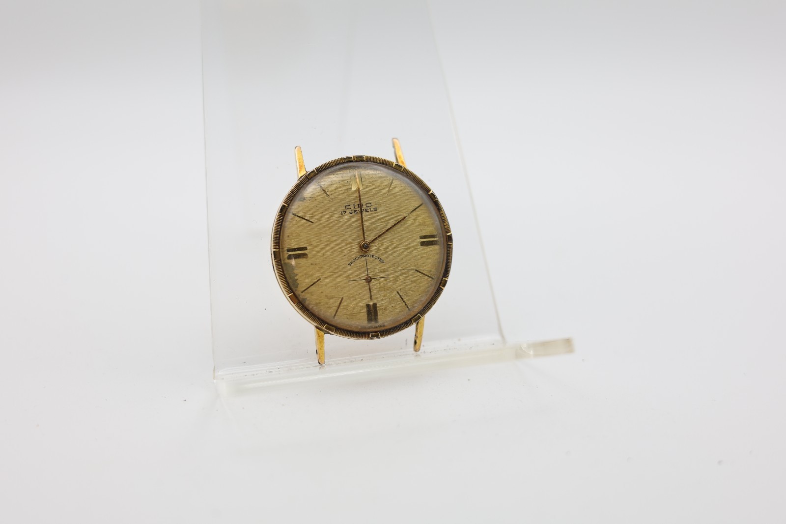 CIRO 17j SWISS AUREOLE CAL. FHF 71, WRIST WATCH 35.4mm 18mm LUG FOR REPAIR (KO)