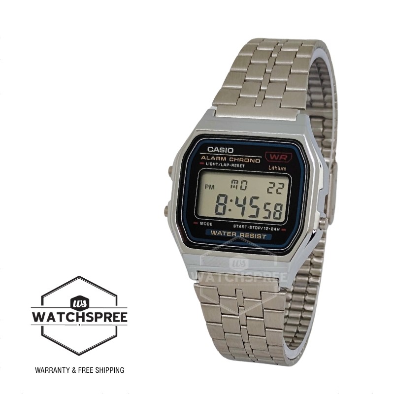 Casio Digital Stainless Steel Band Watch A159WA-N1