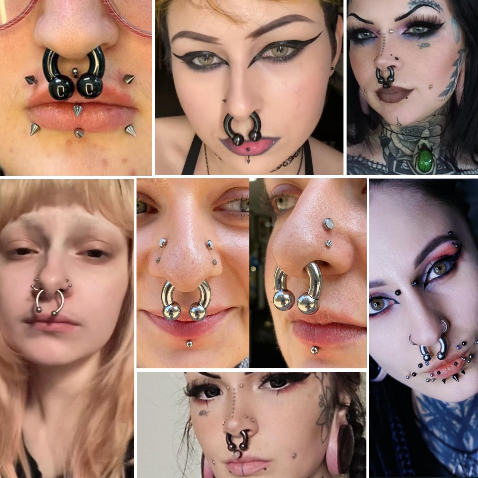 Titanium Septum Ring Horseshoe Pincher Spike – Body Piercing Jewelry for Men & W